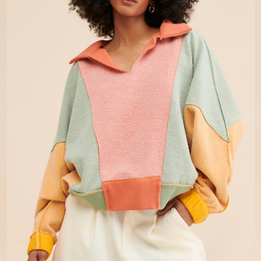 Free People Sidewalk Colorblock Sweatshirt